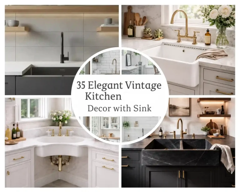 35 Elegant Vintage Kitchen Decors with Sink