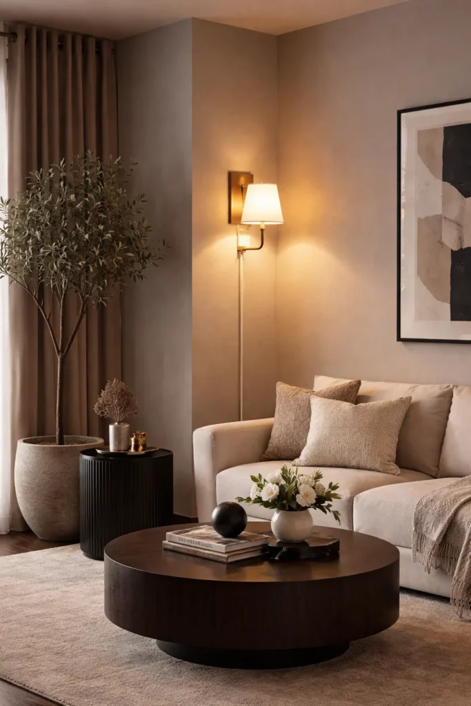 Plug-in wall sconce in corner
