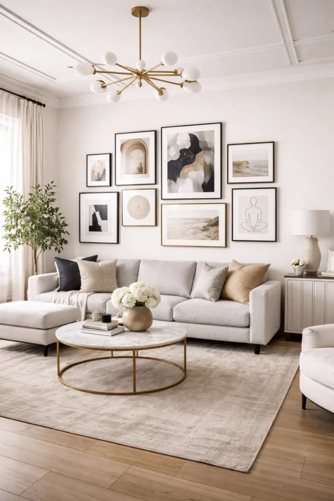 Art hung with Command strips
