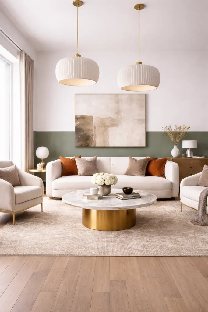 Two-tone color block wall
