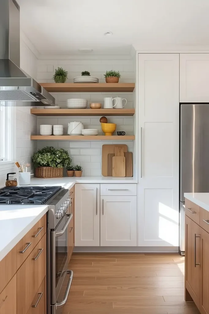 Clean empty kitchen countertop
