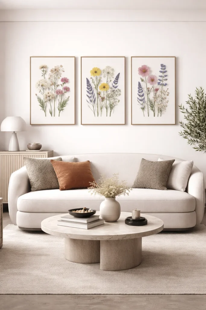 Dried flowers in frames
