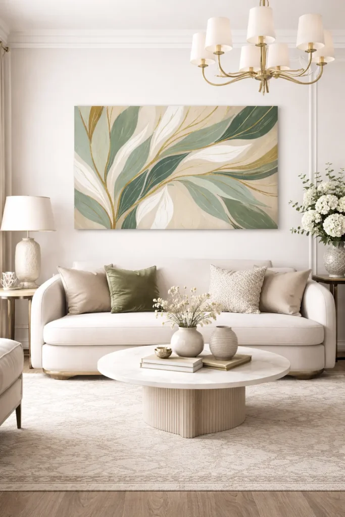 Fabric-wrapped canvas wall art
