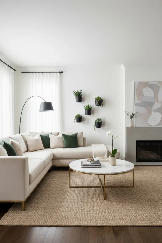 Wall-mounted planters with succulents
