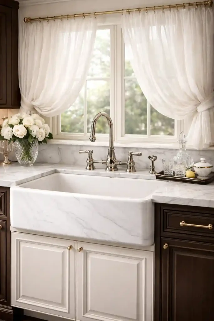 Hand-painted blue white French country ceramic sink
