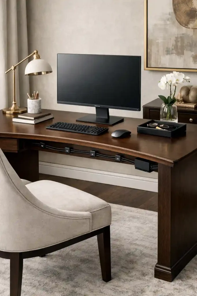 Desk with hidden wires