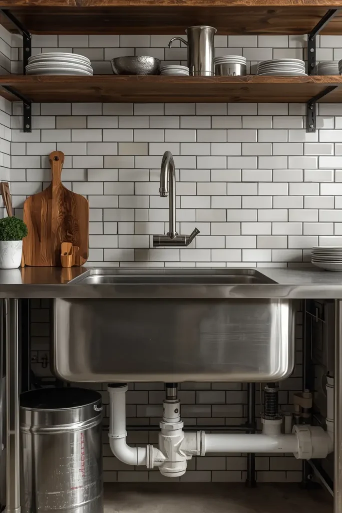 Heavy gauge stainless industrial kitchen sink
