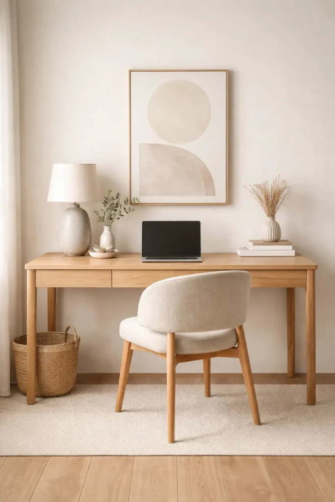 Japandi minimalist desk