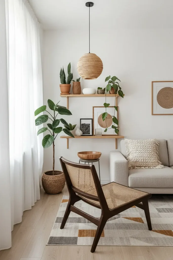 Clean shelf with one ceramic bowl
