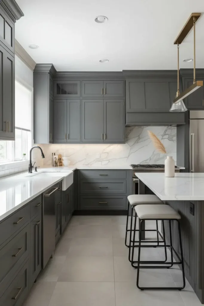 Matching cabinet and wall color
