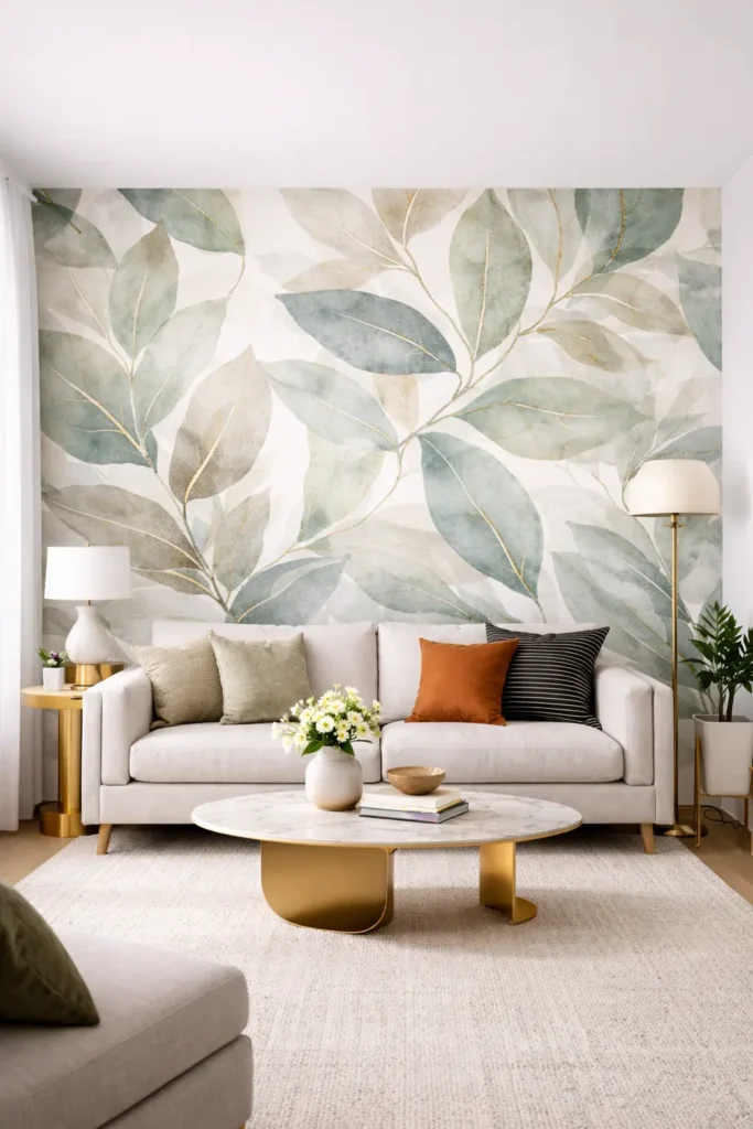 Peel-and-stick wallpaper accent wall
