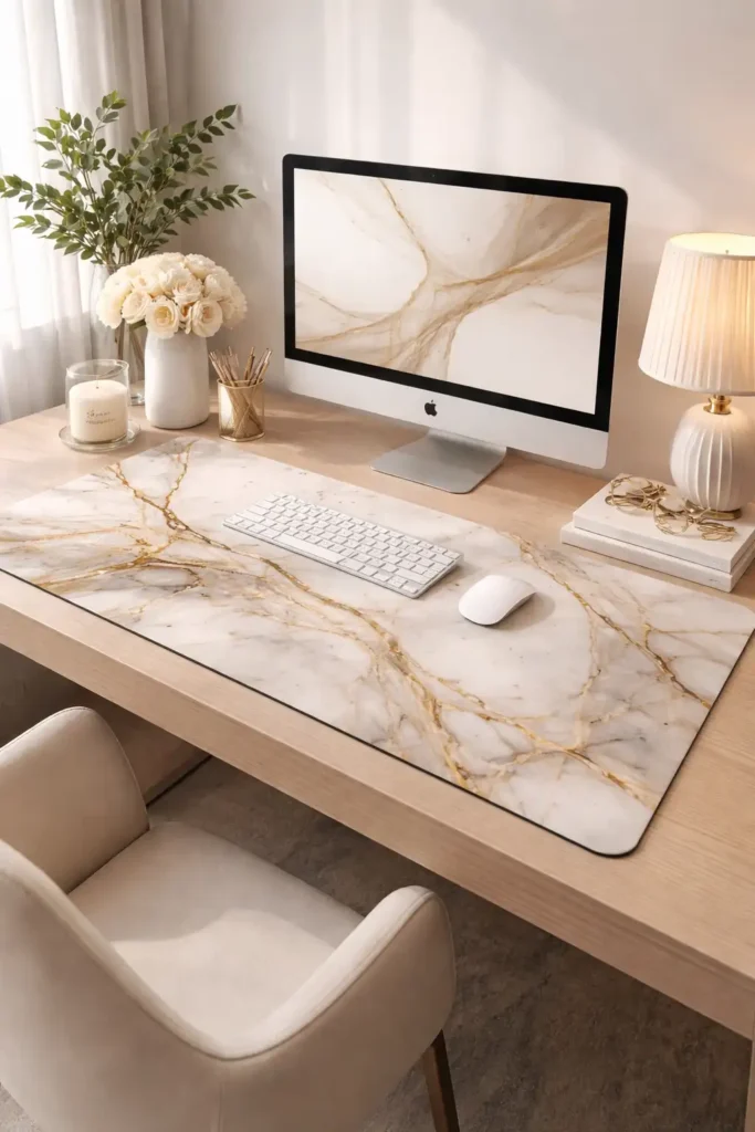 Custom desk mat setup