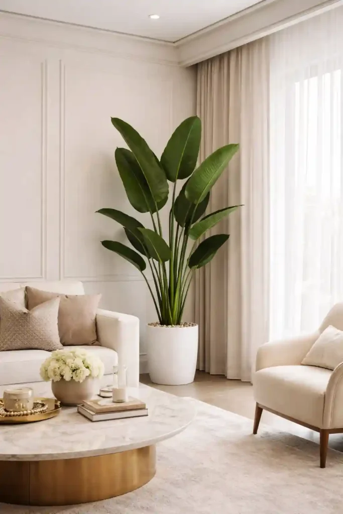 Tall plant in terracotta pot