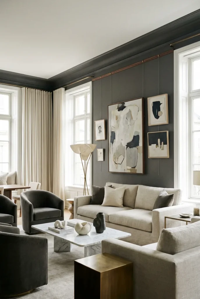 Picture rail for hanging art
