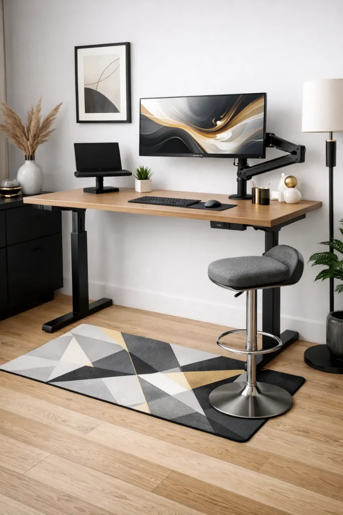 Modern standing desk setup