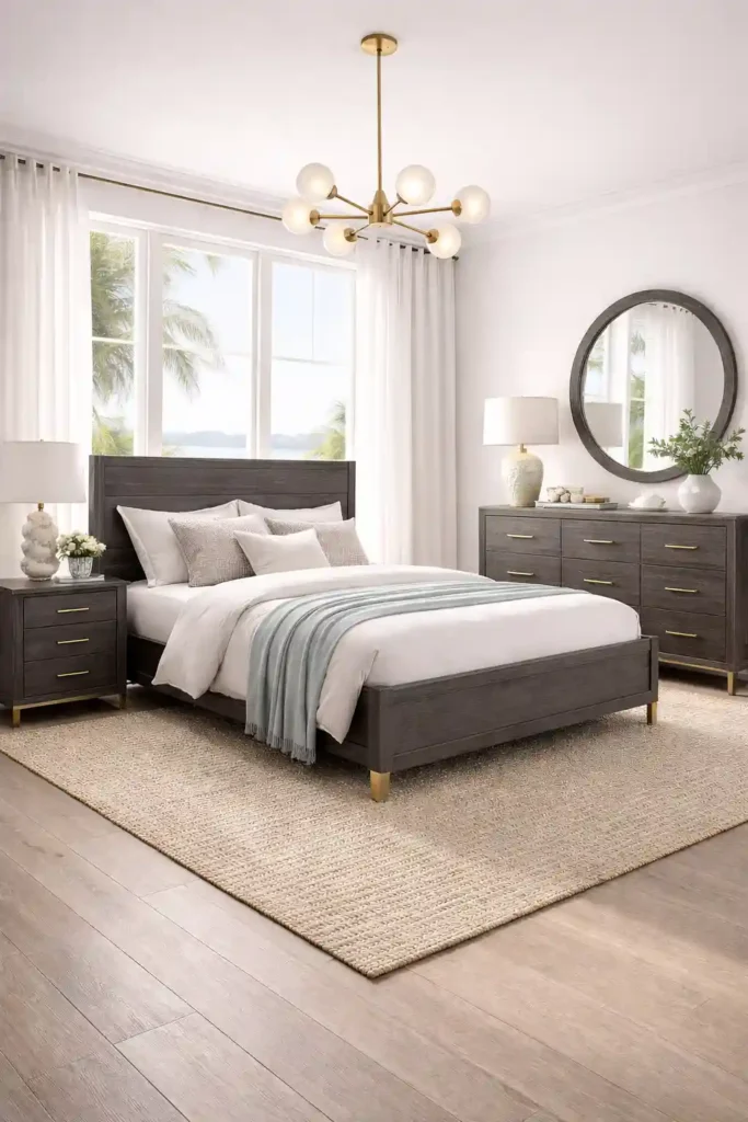 Weathered wood bedroom furniture set

