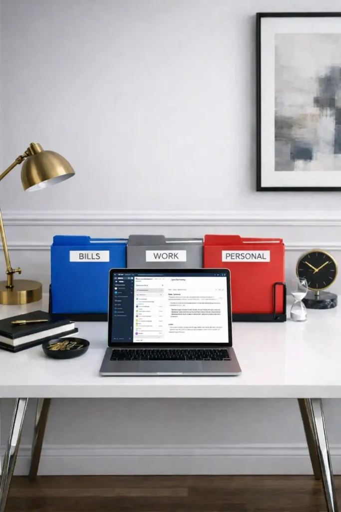 Color-coded desk files