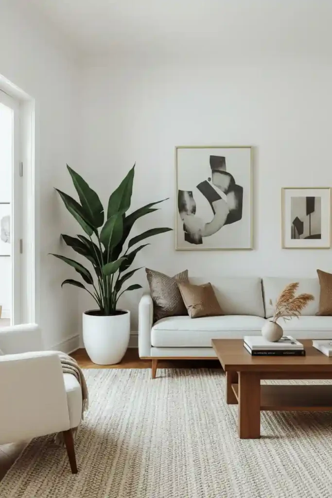 Large floor plant living room corner