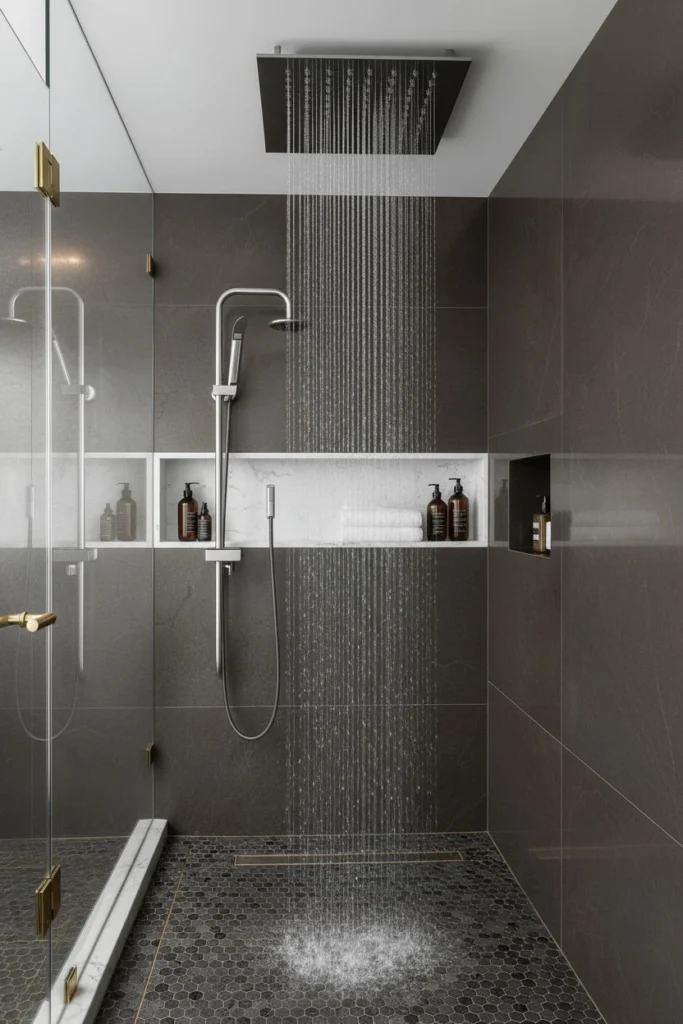 Ceiling rain shower head with wide water coverage
