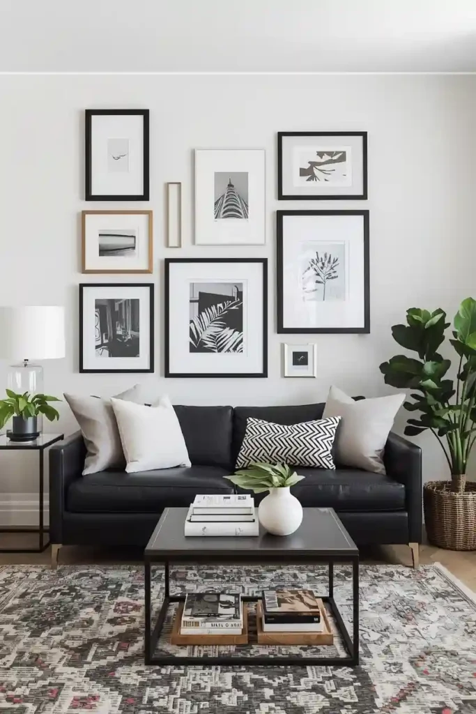 Gallery wall mixed frames