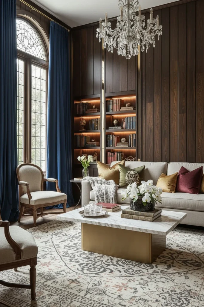 Painted wood paneling mobile home