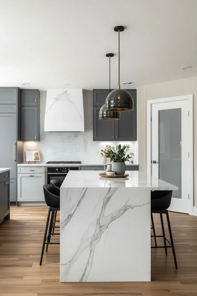 Quartz countertop in a modern kitchen