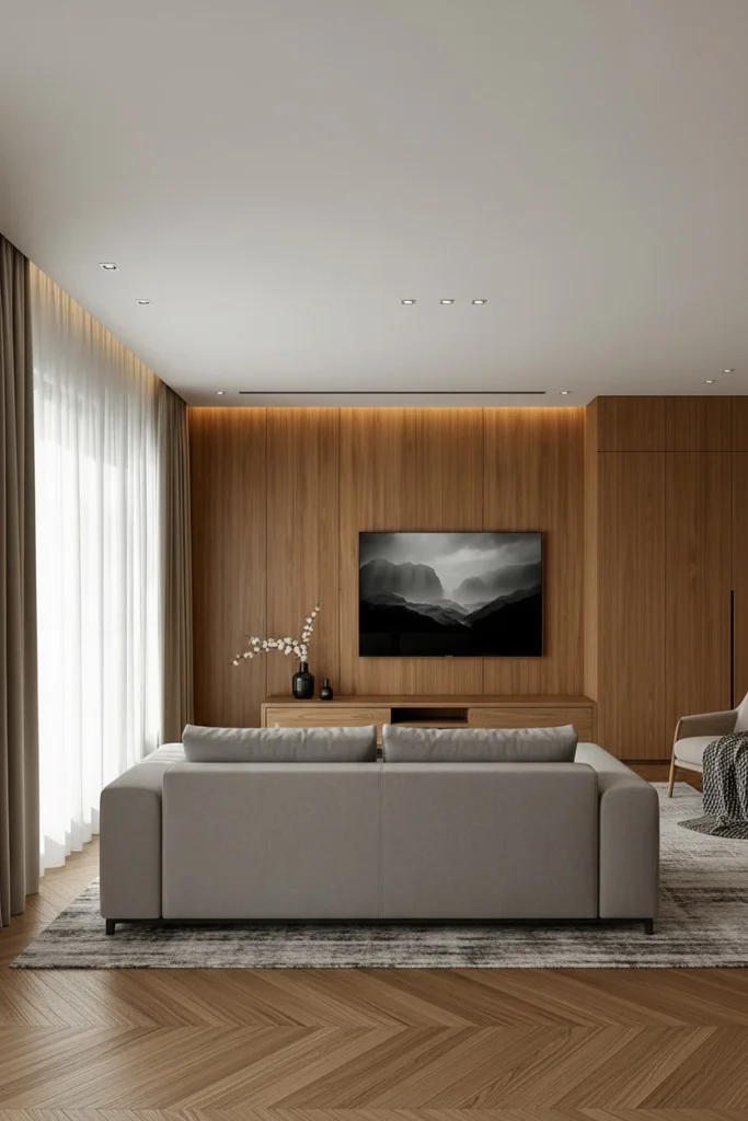 Floor-to-ceiling curtains make panelled rooms look grander.