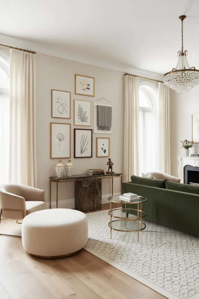 Child's drawings framed in neat adult style frames.