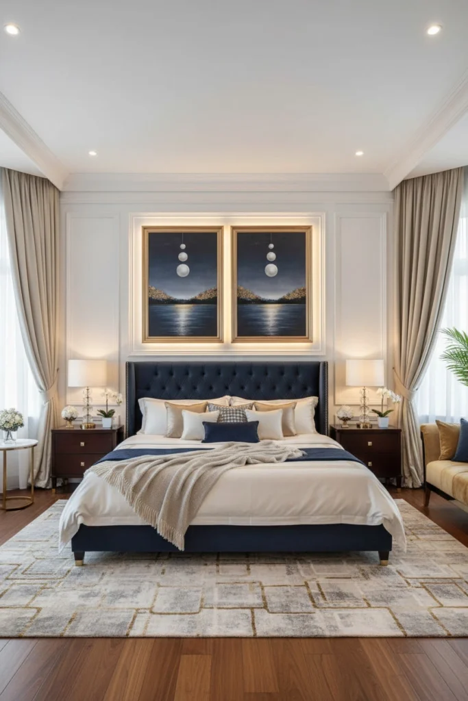 Matching pair frames hung symmetrically on wall.