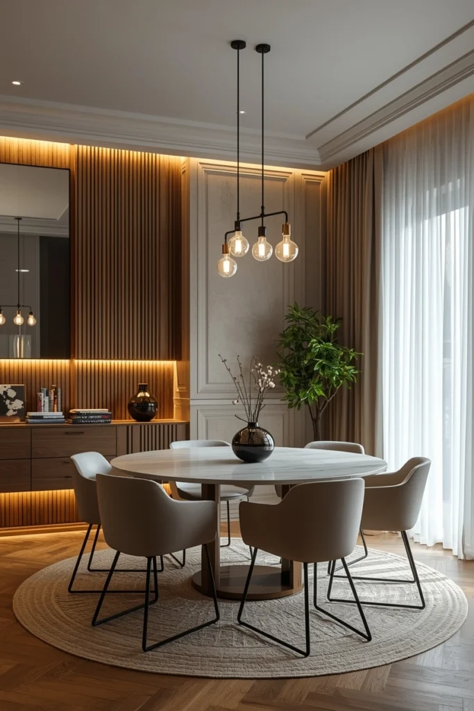 Smart bulbs controlled by phone for perfect home lighting.