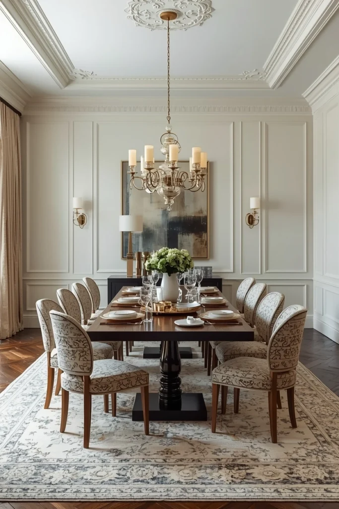Vintage handmade ceramic bowl on dining sideboard