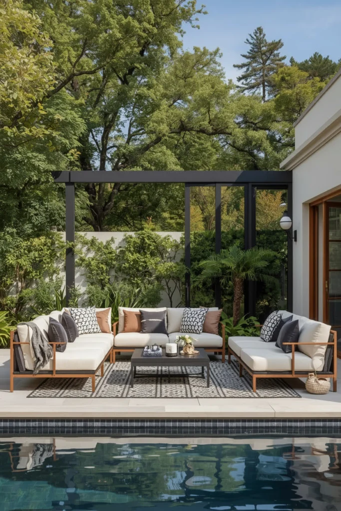 Two or three matching sofas facing each other look professionally designed.