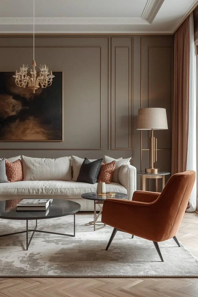 Light passes under thin-legged furniture in living room.