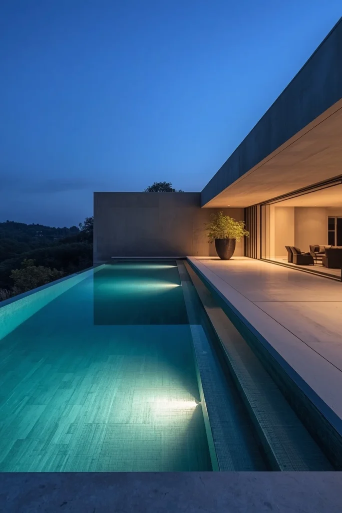 Infinity edge pool blending into outdoor landscape view