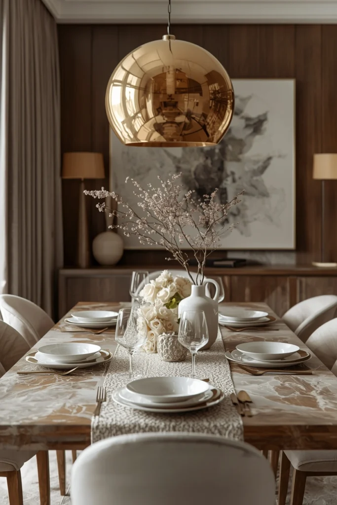 Matte terracotta ceramic bowls placed on dining table.