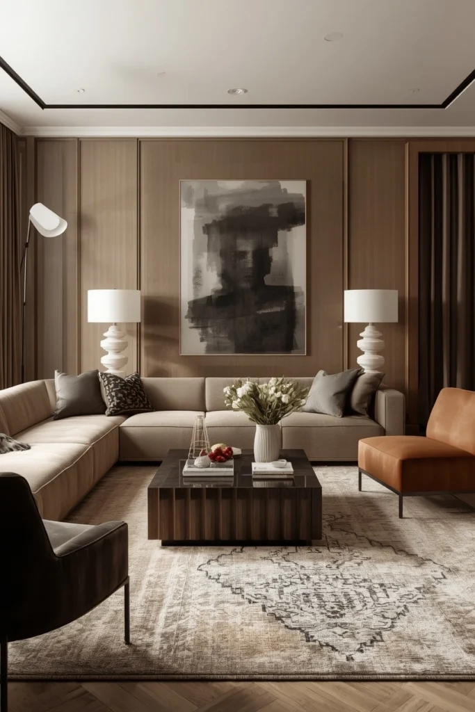 Thin flat rug making a small living room feel open.