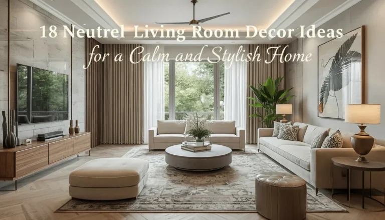 Calm neutral living room with warm tones.
