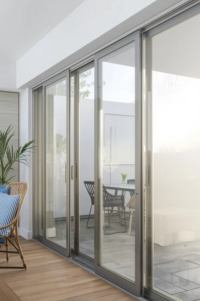 Sliding privacy panels for flexible terrace screening